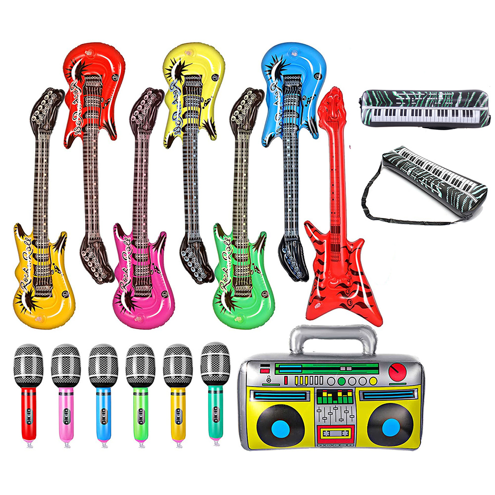 Musical Instrument You Blow - Aufblasbare Instrumente, Spielzeug-Set, inklusive Blow-Up-Gitarre, Rock,