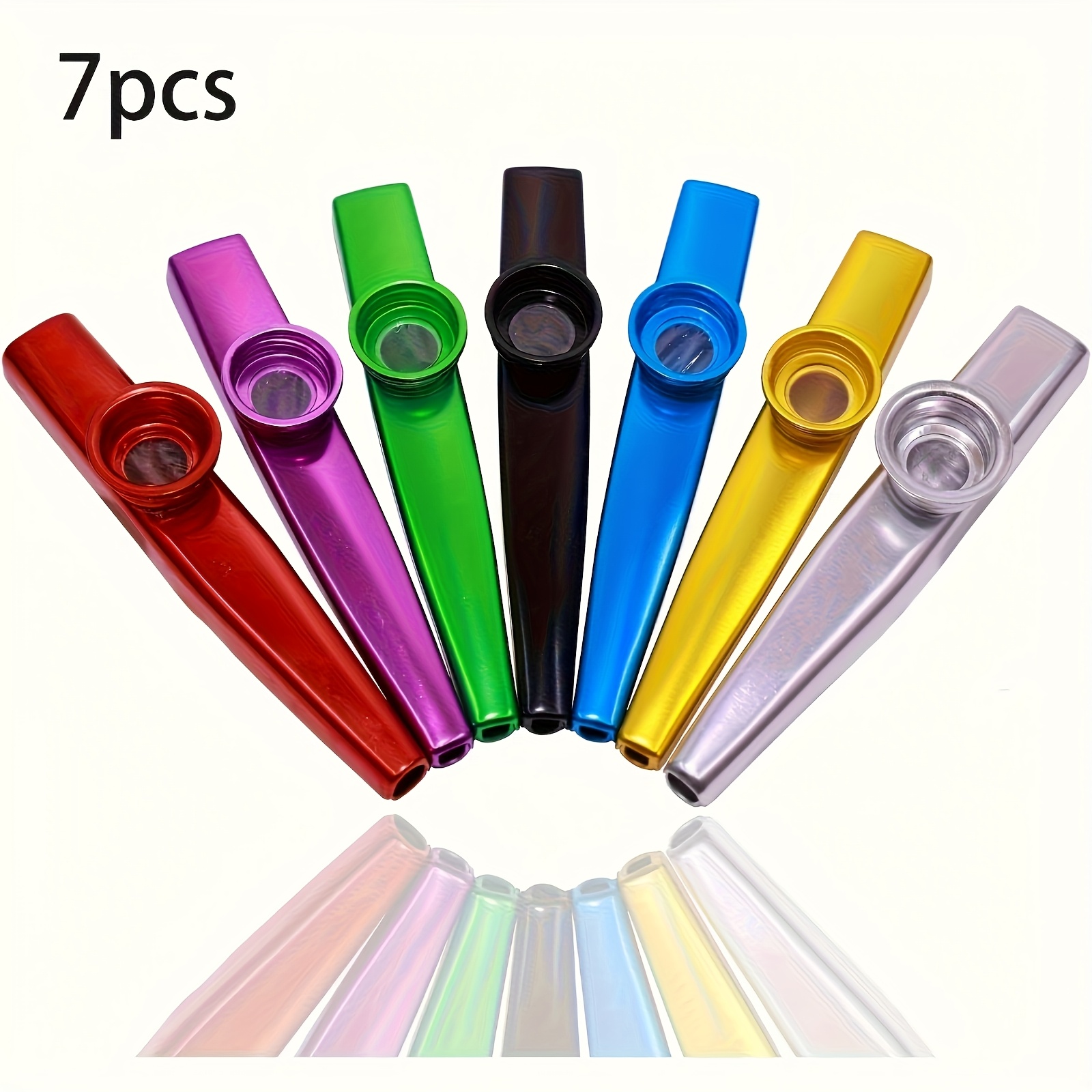 Musical Instrument Art - 7 Stück Metall-Kazoos, schlichtes Design, leicht,