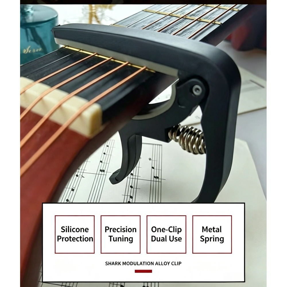 Musical Instrument Art - 2-in-1 Gitarren-Capo mit Saitenhalter-Entferner, ABS-Kunststoff Schnellwechsel-Capo