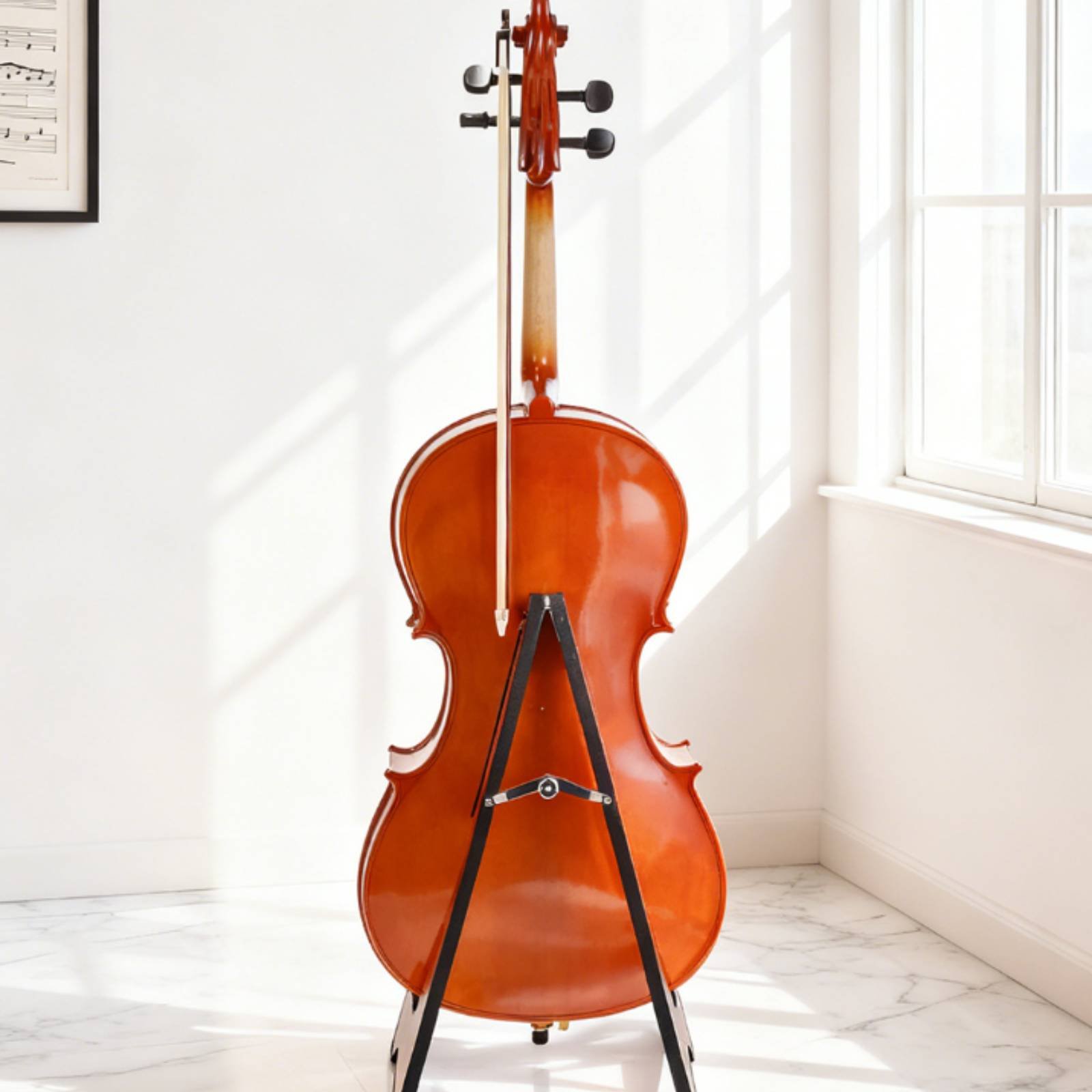 Musical Instrument Cello - Bodenstehender Cello-Ständer, elegantes Design, Cello-Ständer, Saiteninstrumentenhalter,