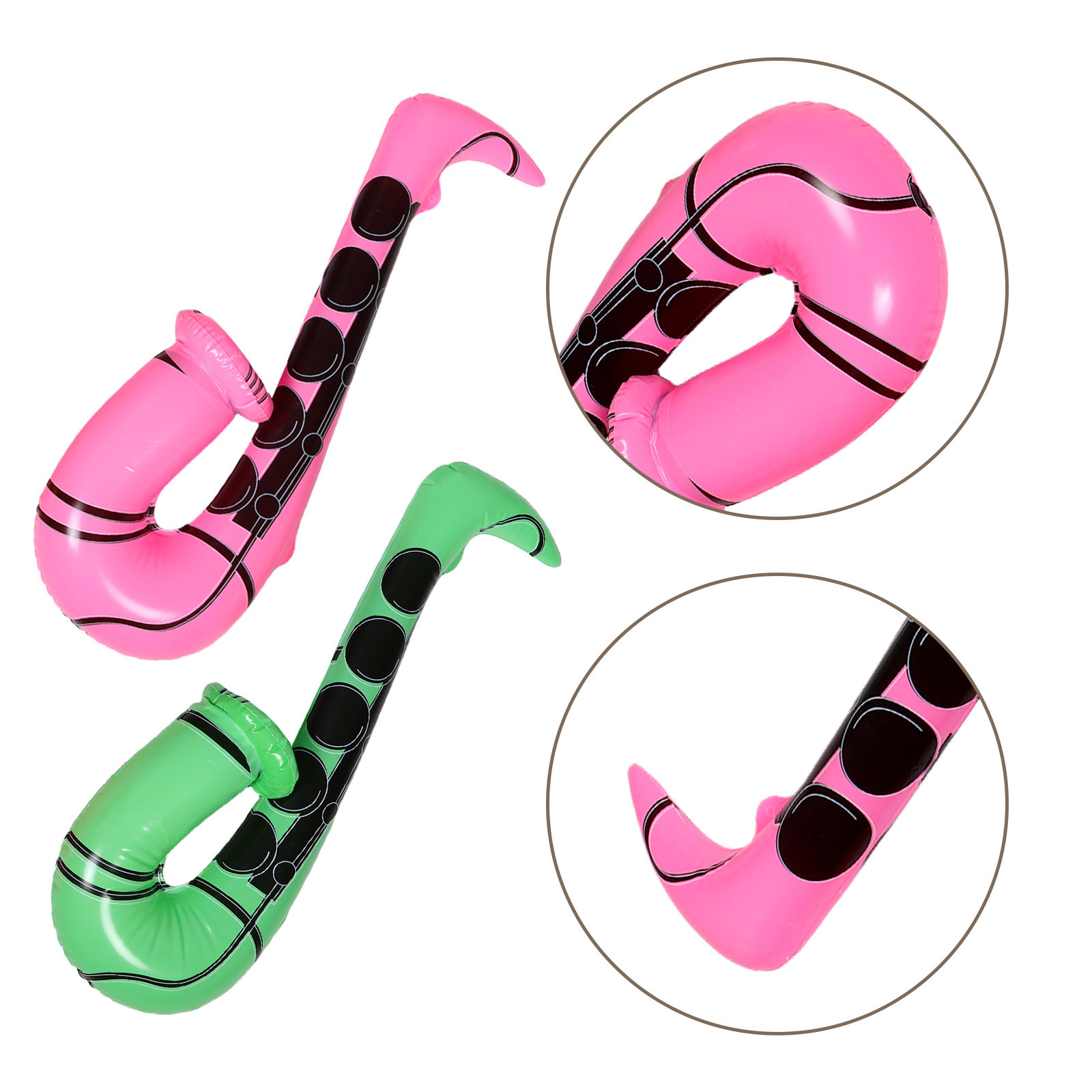 Musical Instrument You Blow - 4 Stück aufblasbare Saxophone-Partydekorationen, 60 cm,