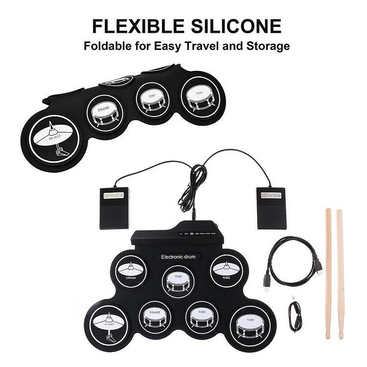 Hochwertiges Silikon-Drum-Pad  – Musical Instrument Drum Bewertung und Preis